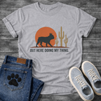 Out Here Doing My Thing French Bulldog desert sunset t-shirt sage pet lover apparel
