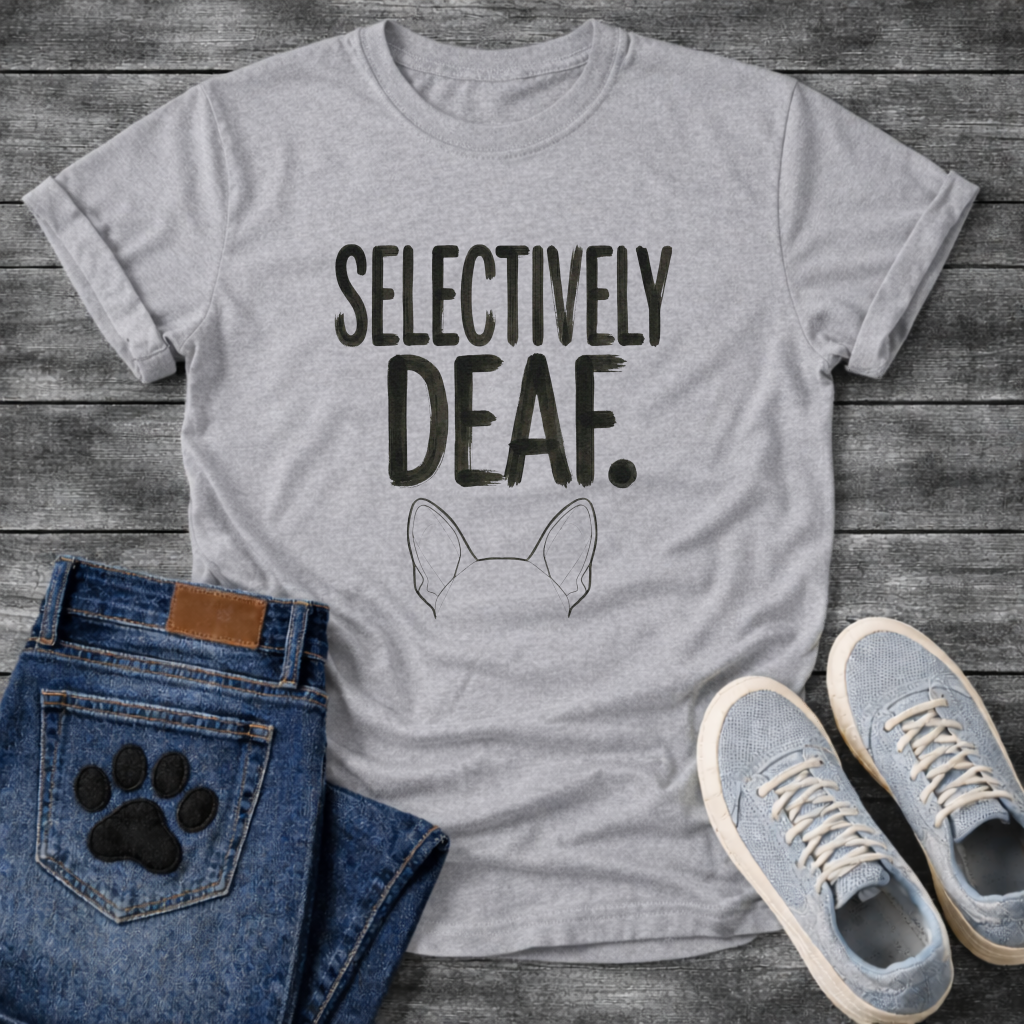 Selectively Deaf funny French Bulldog bat ears t-shirt pet lover apparel