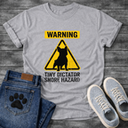 Warning Tiny Dictator Snore Hazard French Bulldog caution sign t-shirt sport grey funny dog shirt