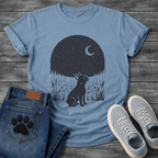 French Bulldog starry night moon silhouette funny dog shirt graphic tee