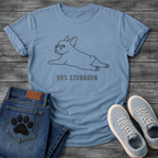 99% Stubborn splooting French Bulldog line art t-shirt funny dog shirt white