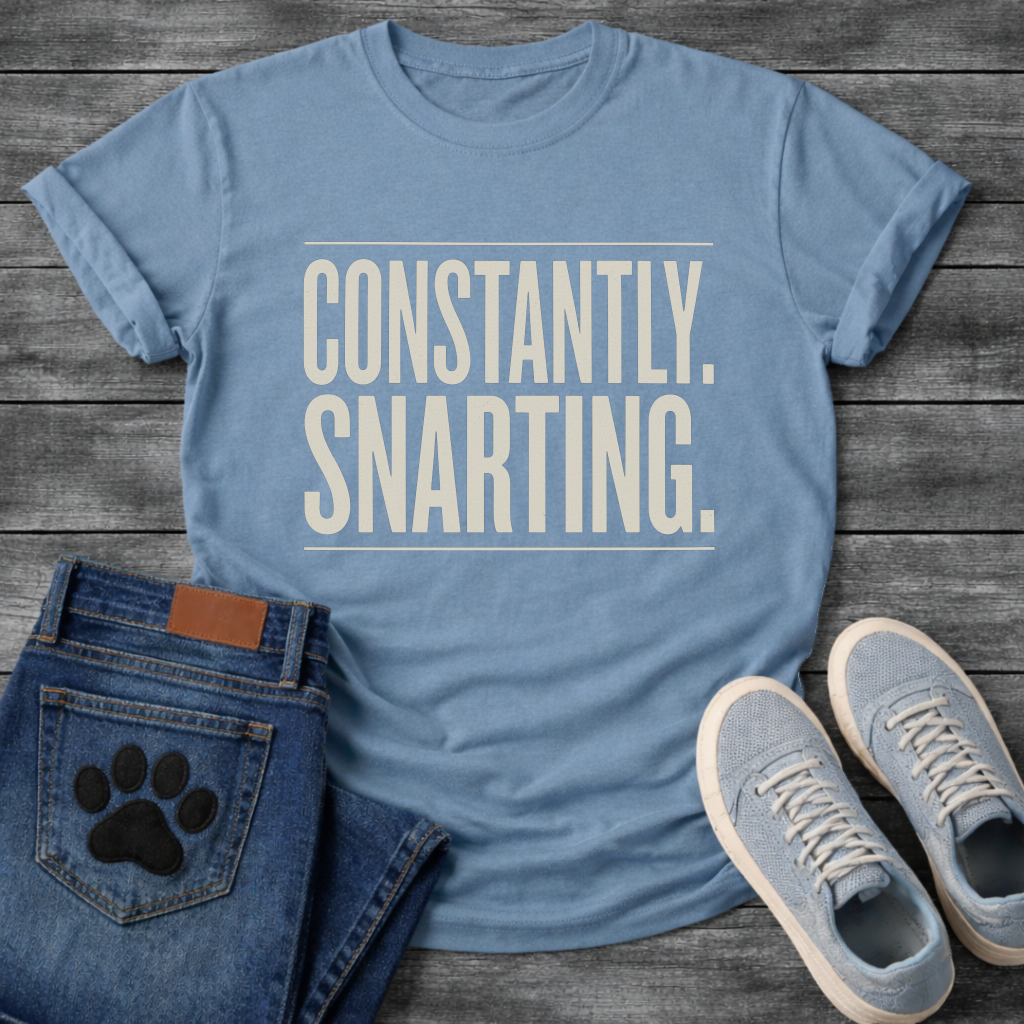 Constantly Snarting bold typography t-shirt funny French Bulldog pet lover apparel