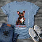 It Was Me bold grunge French Bulldog graphic t-shirt sport grey red black funny dog shirt