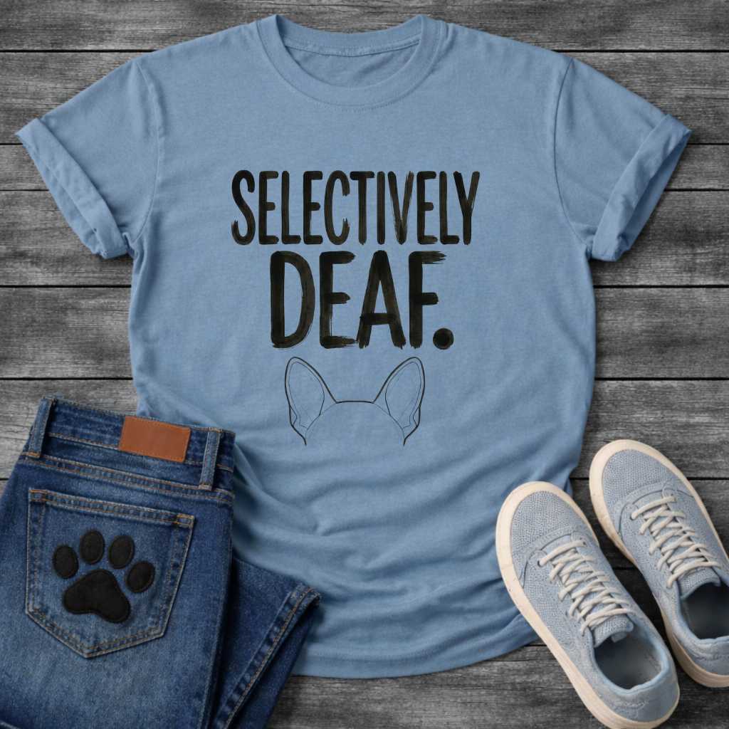 Selectively Deaf funny French Bulldog bat ears t-shirt pet lover apparel