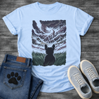 French Bulldog stormy night silhouette dramatic graphic dog shirt unisex tee