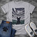 French Bulldog stormy night silhouette dramatic graphic dog shirt unisex tee