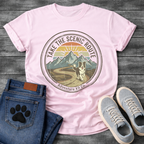 Funny take the scenic route dog shirt for outdoor loving pet parents
