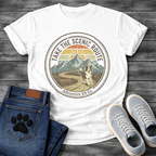 Funny take the scenic route dog shirt for outdoor loving pet parents
