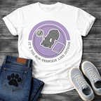 Blue French Bulldog sleeping top-down view with food bowl and book It's Too Non-Frenchie Like Outside badge graphic tee

