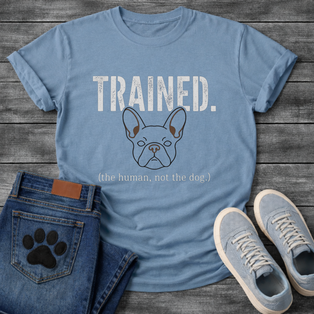 French Bulldog Trained the Human not the dog funny dog shirt graphic tee