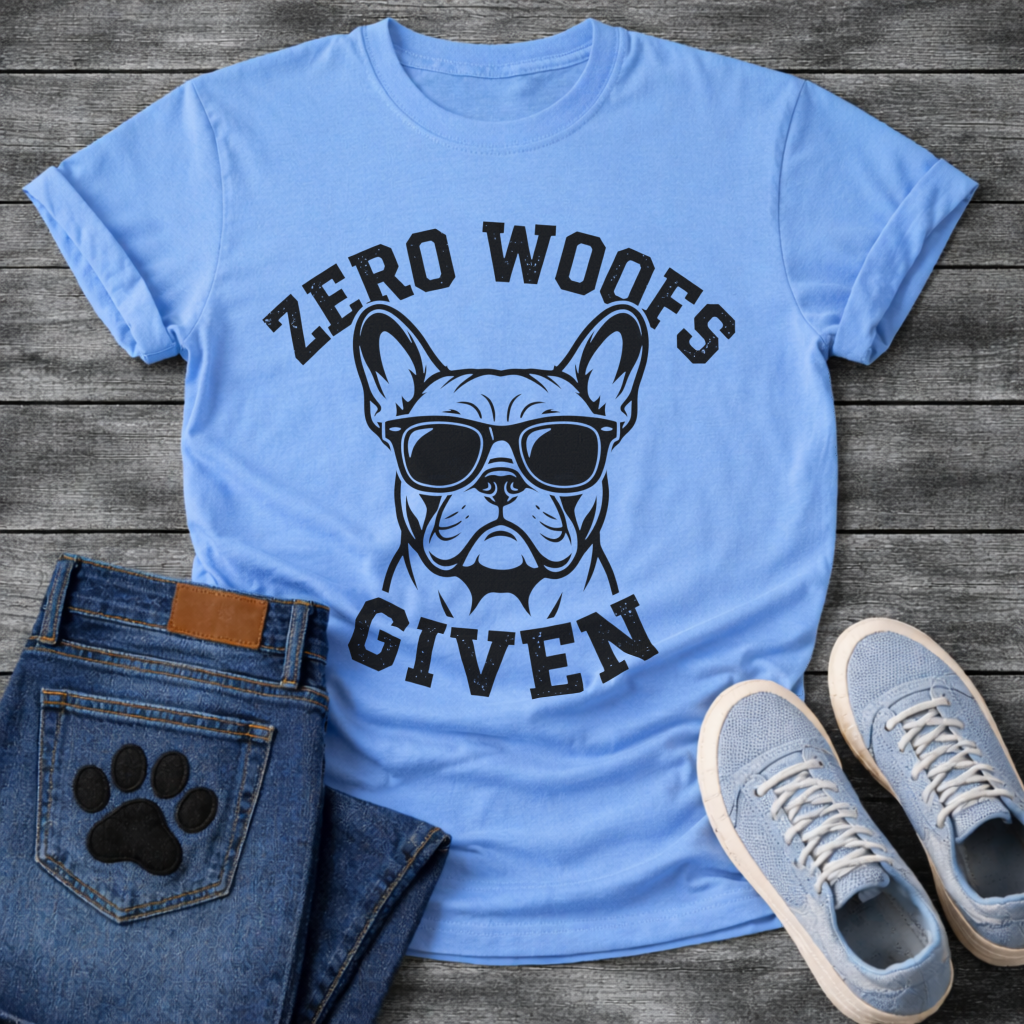 Funny zero woofs given dog shirt with sassy Frenchie attitude for pet lovers