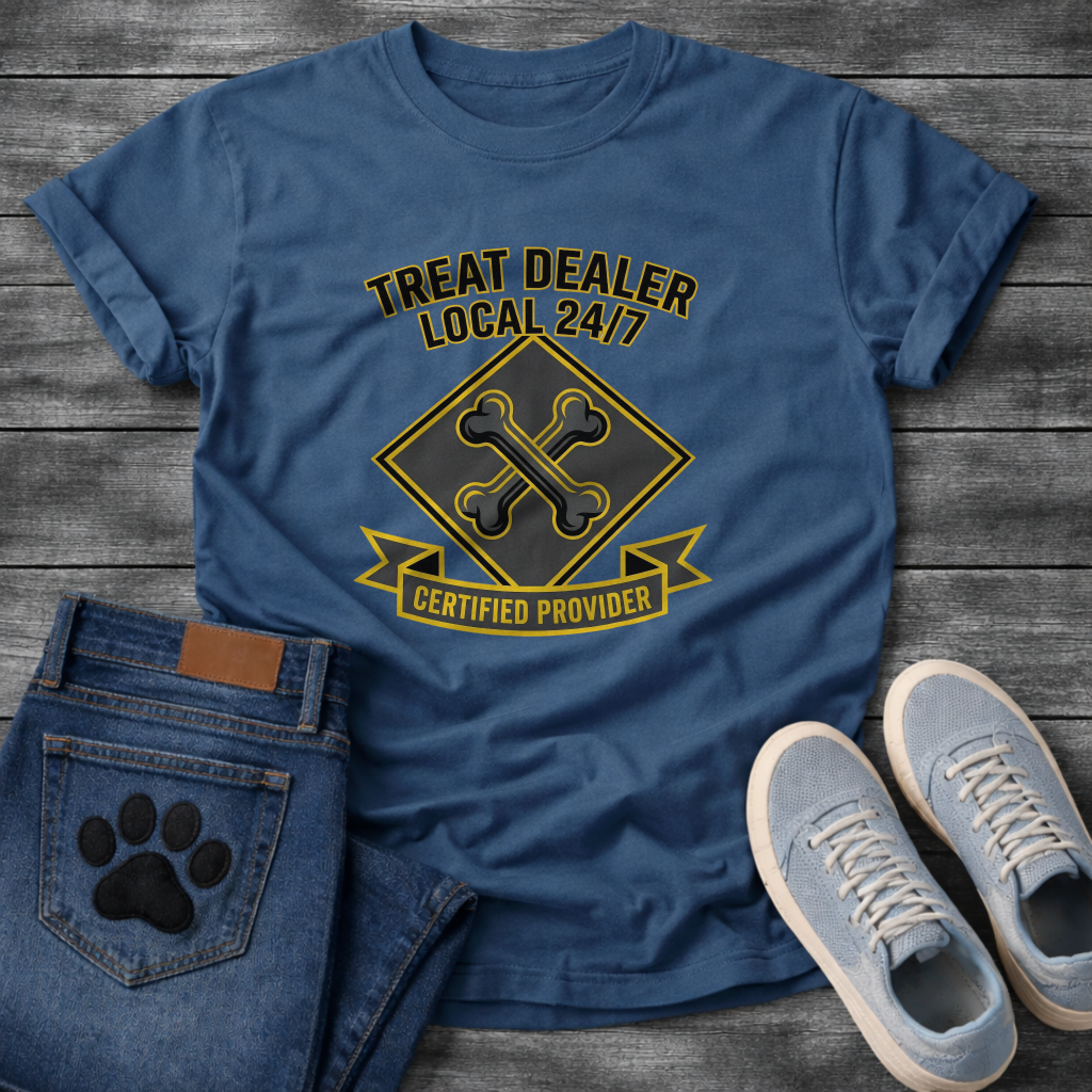 Treat Dealer Local 24/7 Certified Provider funny dog parent badge shirt