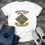 Treat Dealer Local 24/7 Certified Provider funny dog parent badge shirt