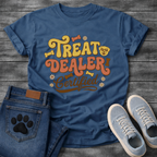 Treat dealer certified retro shirt with groovy lettering for dog parents