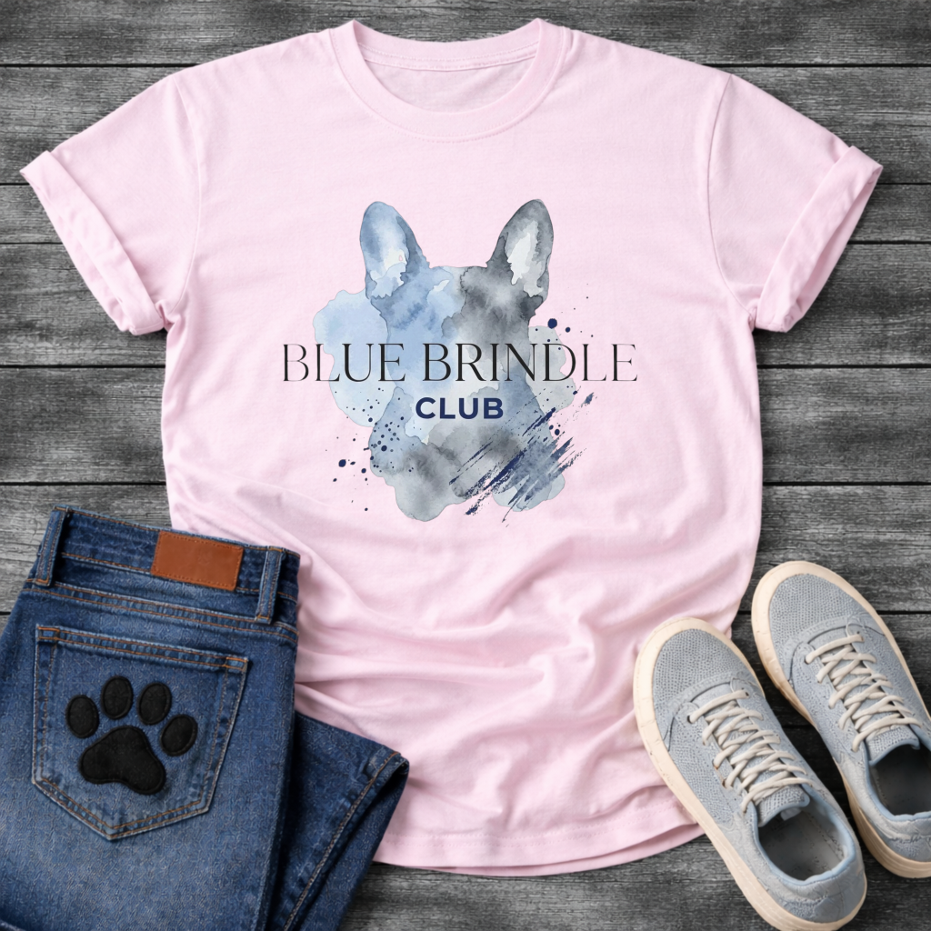 Blue Brindle Club French Bulldog watercolor graphic dog shirt unisex tee