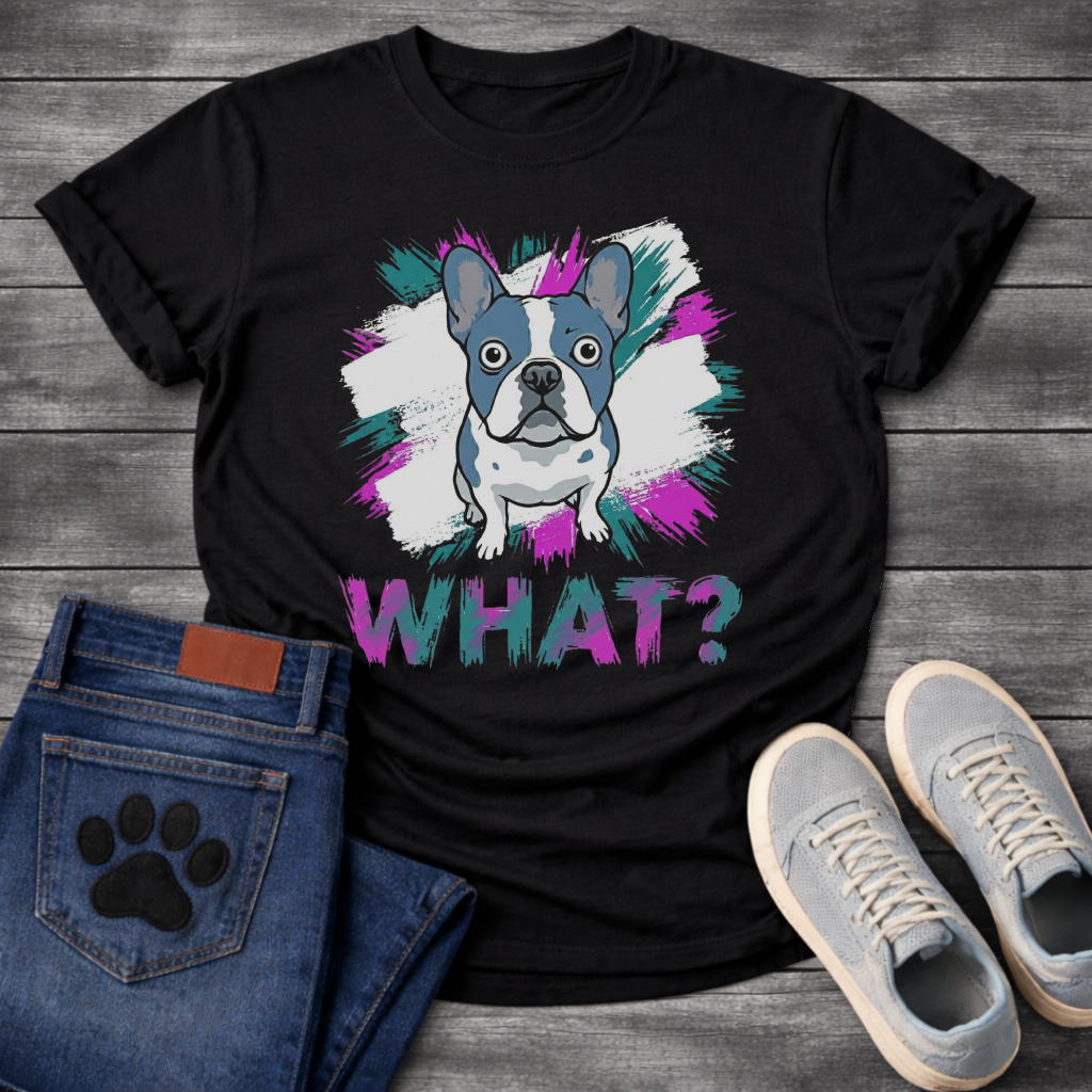 What Frenchie funny dog shirt navy French Bulldog colorful pet lover apparel tee