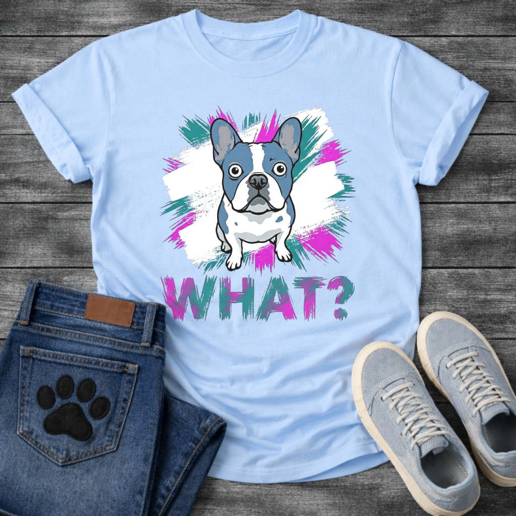 What Frenchie funny dog shirt navy French Bulldog colorful pet lover apparel tee