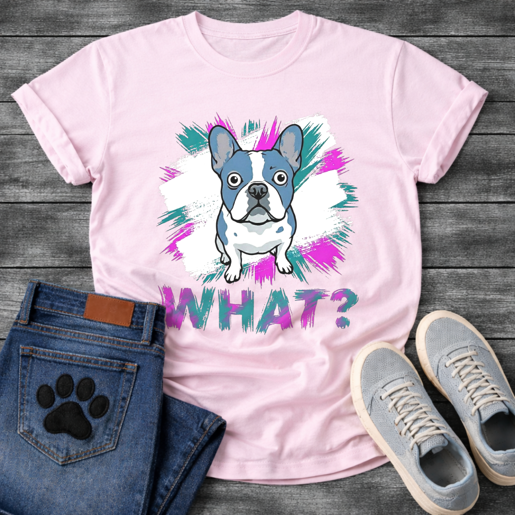 What Frenchie funny dog shirt navy French Bulldog colorful pet lover apparel tee