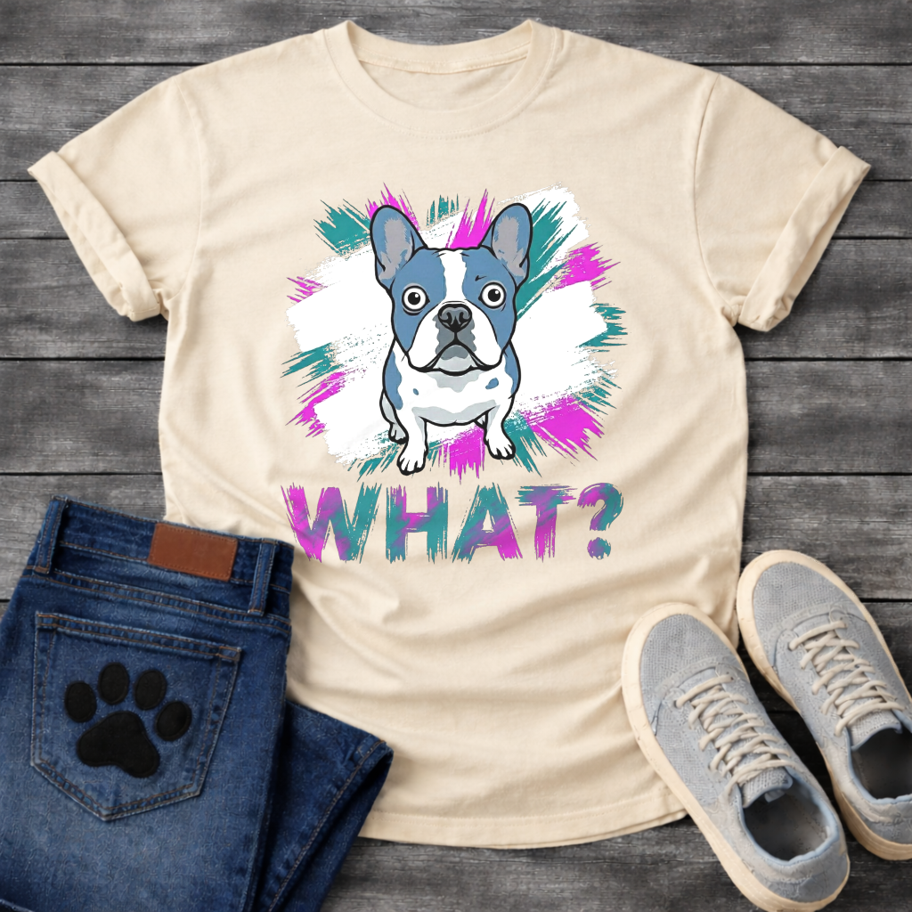 What Frenchie funny dog shirt navy French Bulldog colorful pet lover apparel tee
