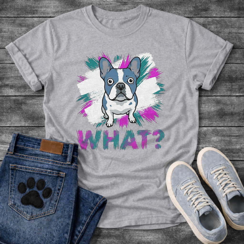 What Frenchie funny dog shirt navy French Bulldog colorful pet lover apparel tee