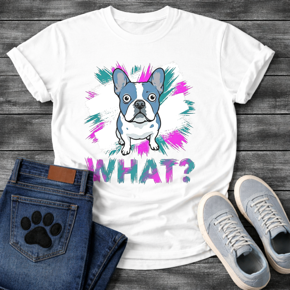 What Frenchie funny dog shirt navy French Bulldog colorful pet lover apparel tee