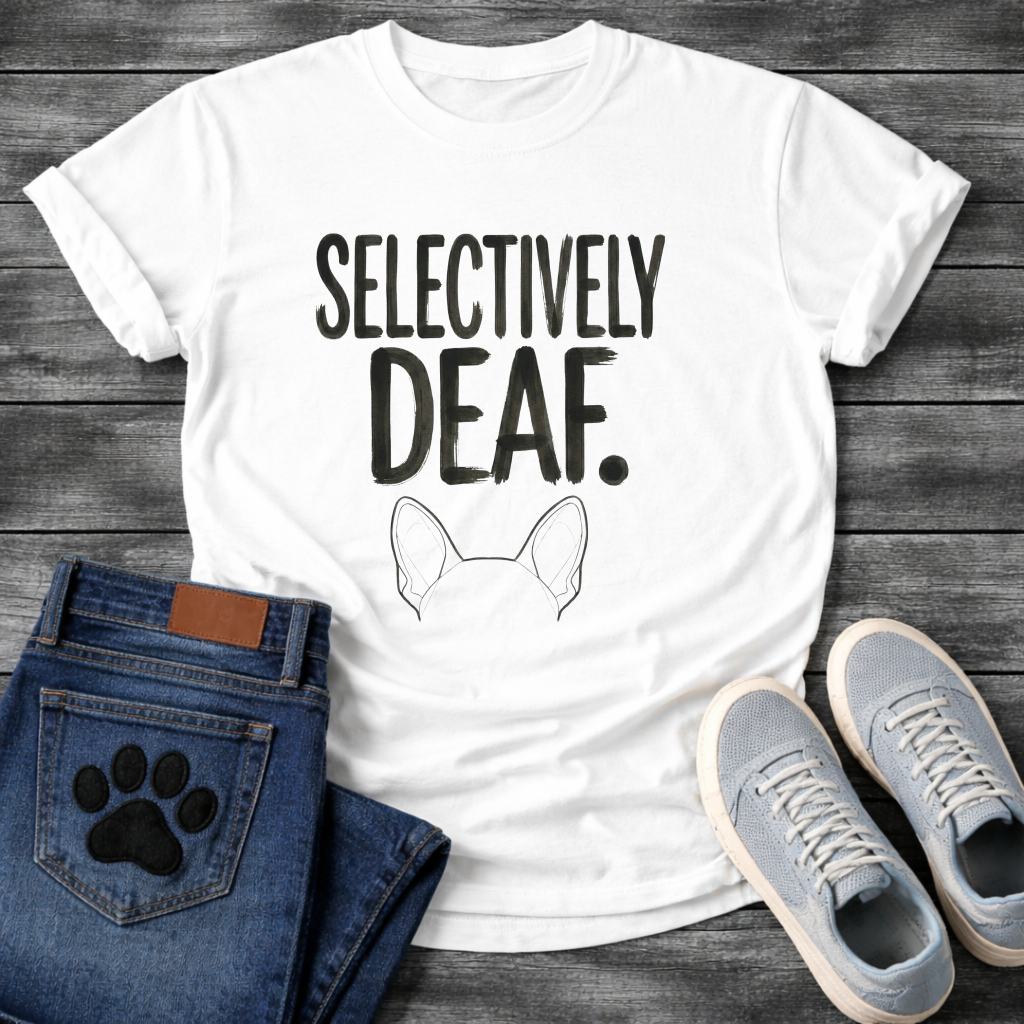 Selectively Deaf funny French Bulldog bat ears t-shirt pet lover apparel