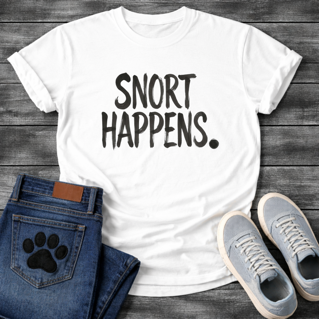 Snort Happens funny French Bulldog t-shirt white pet lover apparel