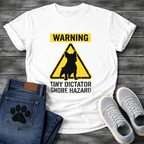 Warning Tiny Dictator Snore Hazard French Bulldog caution sign t-shirt sport grey funny dog shirt