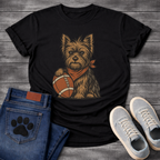 Funny football Yorkie dog shirt with Yorkshire Terrier holding football for pet lovers