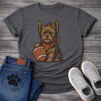 Funny football Yorkie dog shirt with Yorkshire Terrier holding football for pet lovers