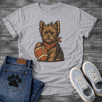 Funny football Yorkie dog shirt with Yorkshire Terrier holding football for pet lovers