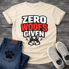Zero woofs given funny dog shirt with French Bulldog attitude for pet lovers