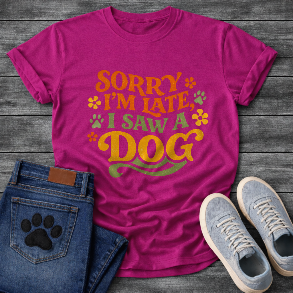 Sorry I'm Late I Saw A Dog funny shirt for dog lovers