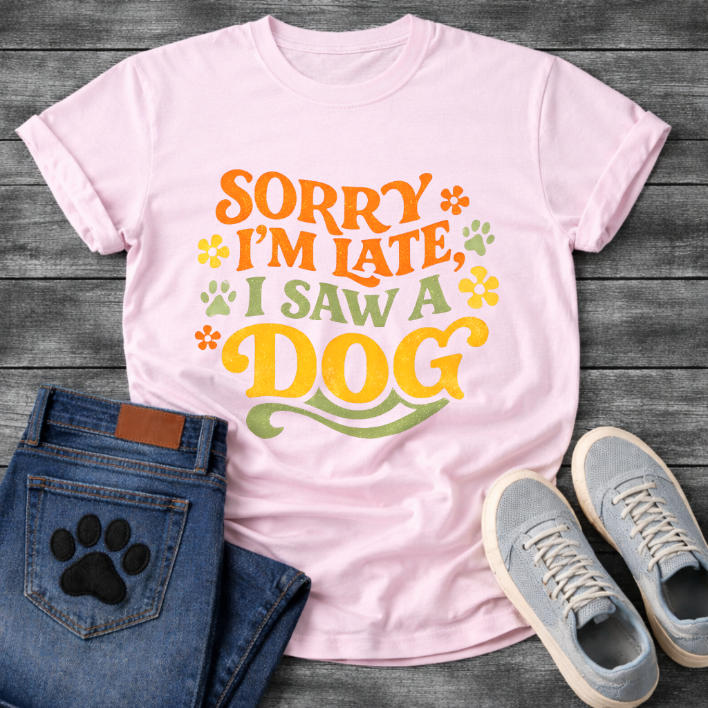 Sorry I'm Late I Saw A Dog funny shirt for dog lovers