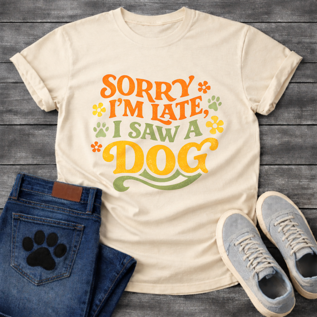 Sorry I'm Late I Saw A Dog funny shirt for dog lovers