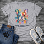French Bulldog colorful pop art illustration with I Wouldn't Trade My Frenchie For The World typography graphic tee